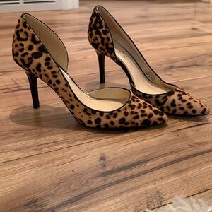 Jessica Simpson leopard pump  faux fur feel.  Pet and smoke free home. New.